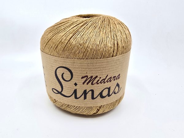 Midara Linas linen yarn skein, 100% linen lace yarn for summer knitting and crochet, color 33