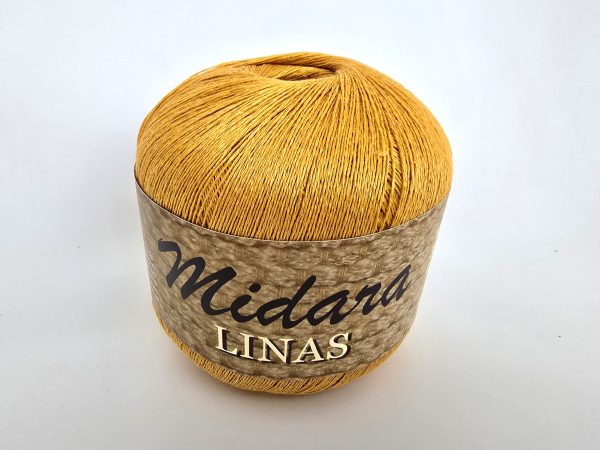 Midara Linas linen yarn skein, 100% linen lace yarn for summer knitting and crochet, color 355