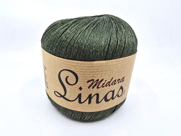 Midara Linas linen yarn skein, 100% linen lace yarn for summer knitting and crochet, color 405