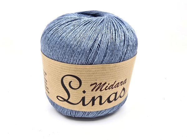 Midara Linas linen yarn skein, 100% linen lace yarn for summer knitting and crochet, color 505
