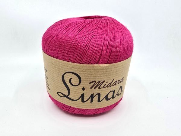 Midara Linas linen yarn skein, 100% linen lace yarn for summer knitting and crochet, color 700