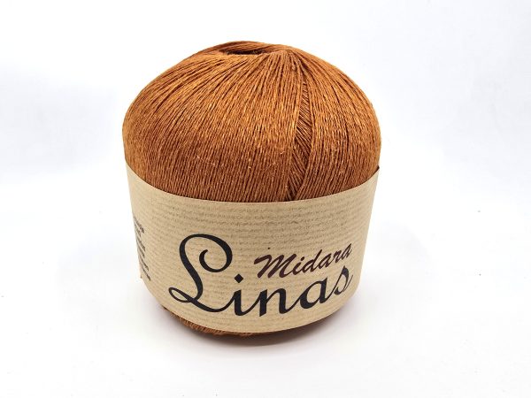 Midara Linas linen yarn skein, 100% linen lace yarn for summer knitting and crochet, color 880