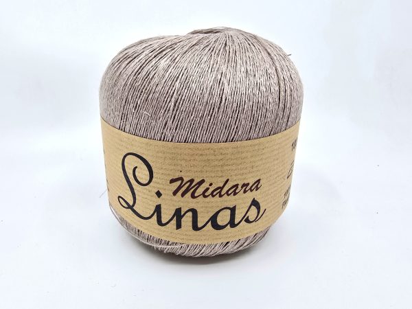 Midara Linas linen yarn skein, 100% linen lace yarn for summer knitting and crochet, color 883