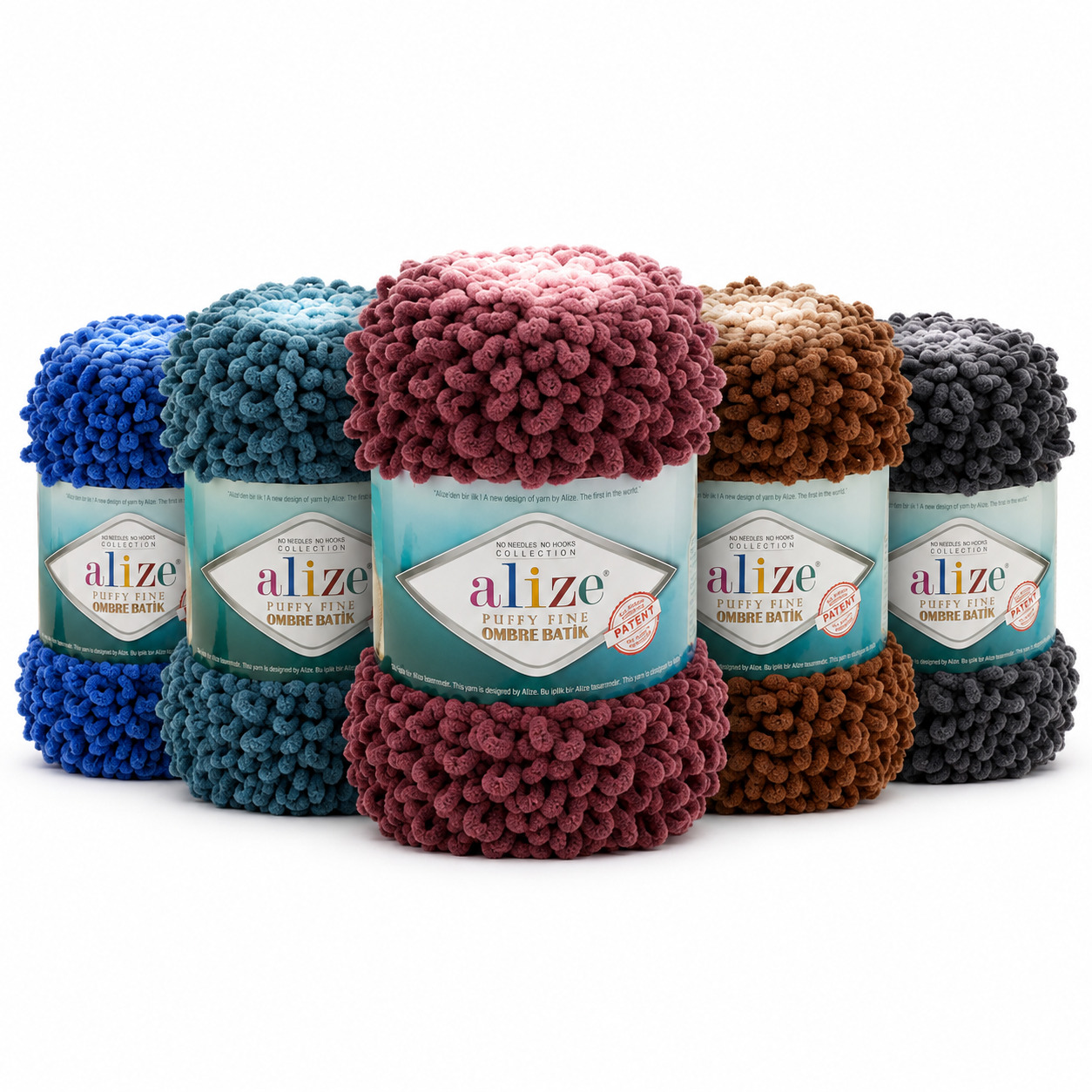 ALIZE PUFFY FINE OMBRE ALIZE PUFFY FINE OMBRE BATIK - cilpiņdzija ar krāsu pārejām plediem - Image 1
