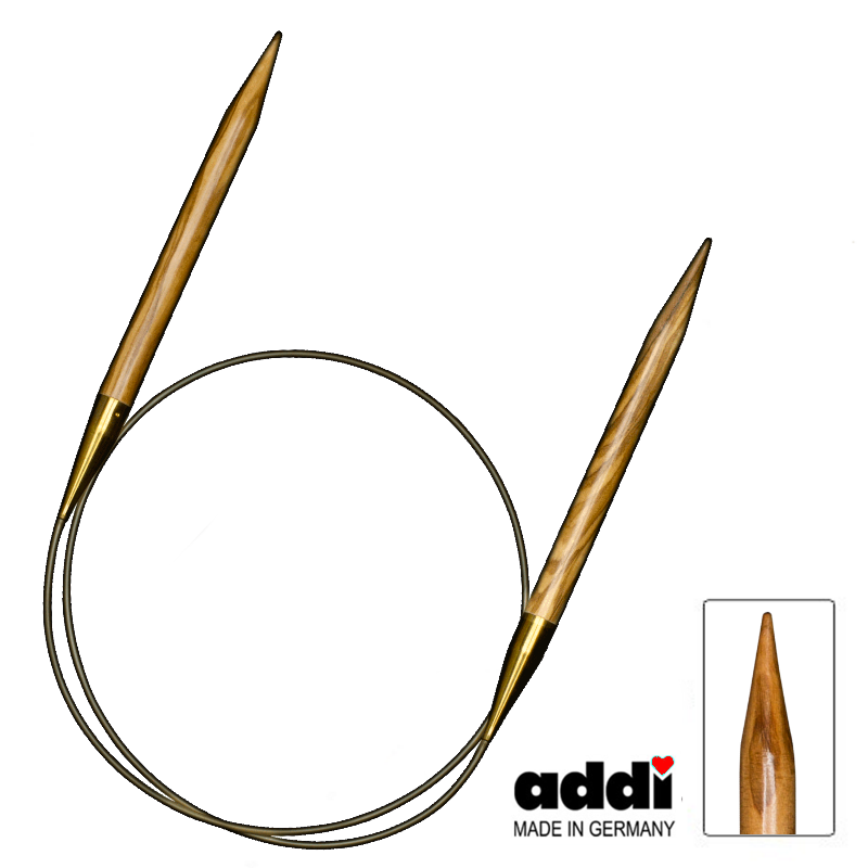 ADDI OLIVE CIRCULAR KNITTING NEEDLES ADDI olive wood circular knitting needles - Image 1